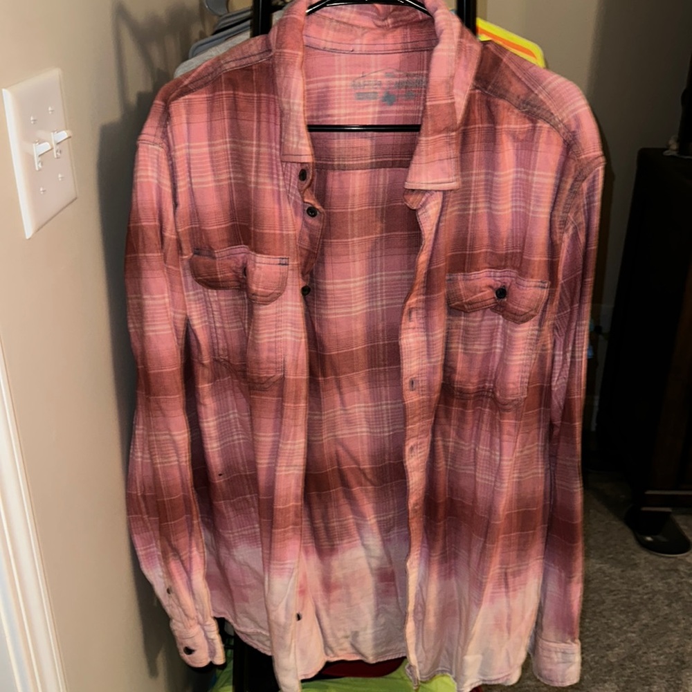 Light burgundy dip dye flannel